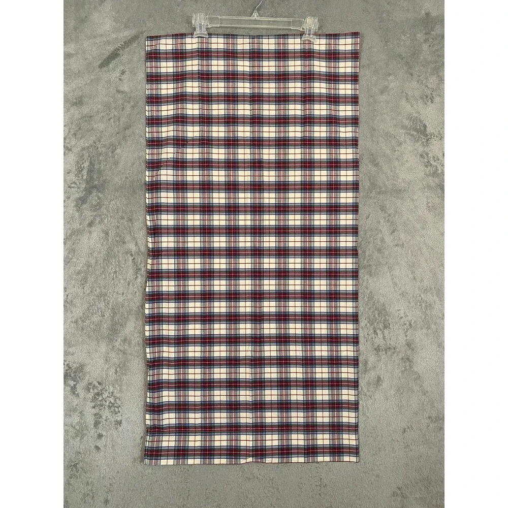 L.L. Bean Sheet Set King Red Plaid 1 Flat 1 King/2 Standard Pillowcases Cotton